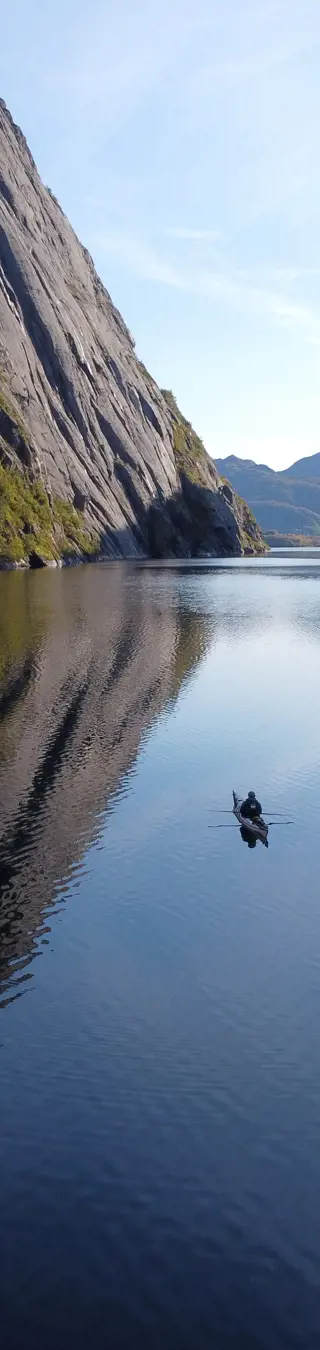 Drohnenaufnahme im Trollfjord